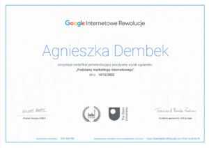 Certyfikat Googla